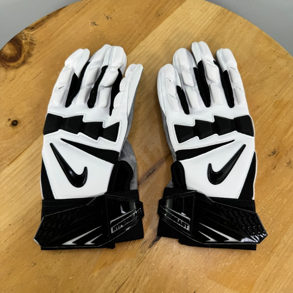 Nike Promo Hyperbeast 2.0 Size XL NFL White Black Football Gloves Lineman NEW